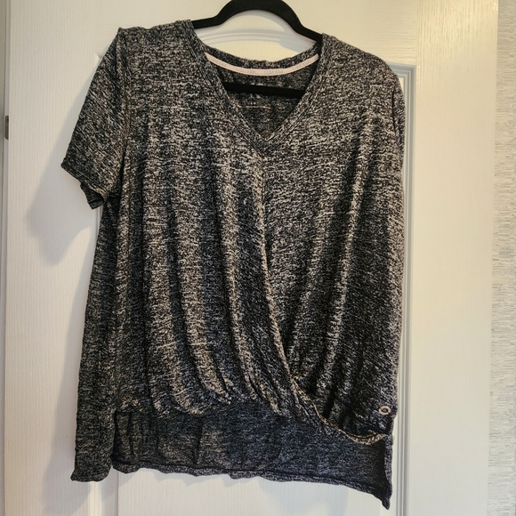 Calvin Klein Black Short Sleeve Top Size L Euc - Picture 1 of 4
